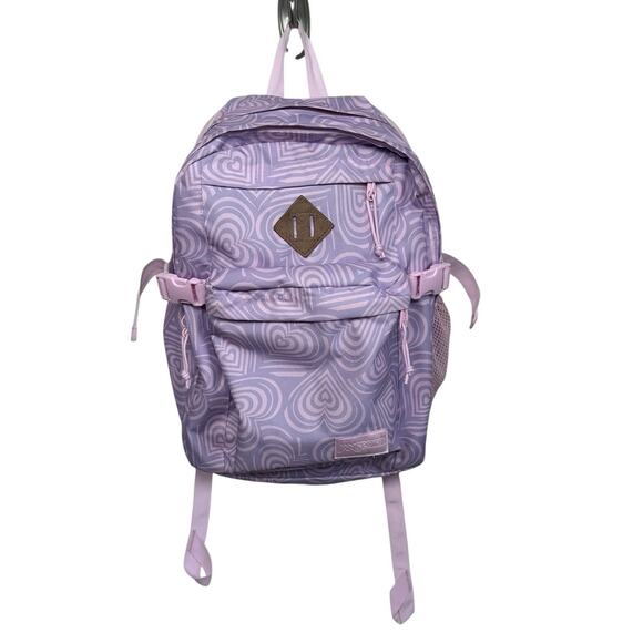 JanSport Main Campus Heavenly Hearts Pink Purple Large School Backpack main image 10